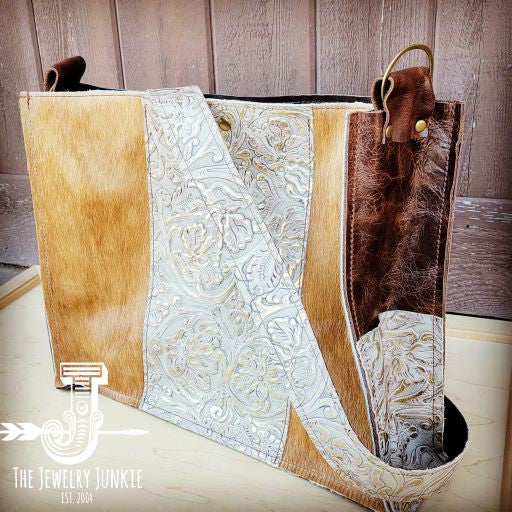 Large Box Handbag w/ Gilded Cowboy Accent