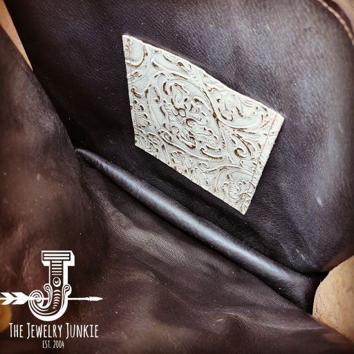 Large Box Handbag w/ Gilded Cowboy Accent