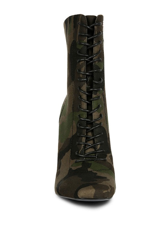 WYNDHAM Lace Up Leather Ankle Boots