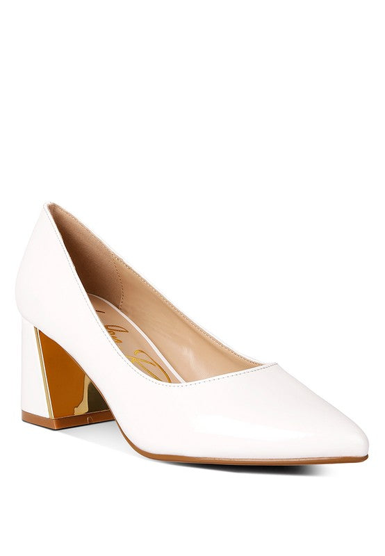 Zaila Metallic Accent Block Heel Pumps