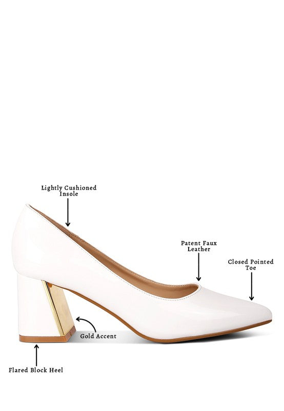 Zaila Metallic Accent Block Heel Pumps