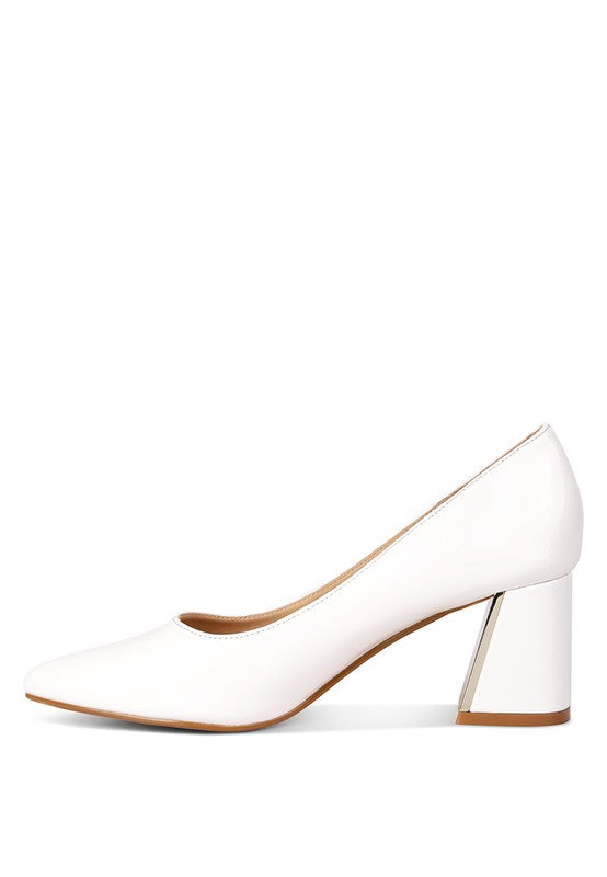 Zaila Metallic Accent Block Heel Pumps
