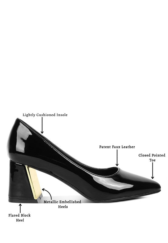Zaila Metallic Accent Block Heel Pumps