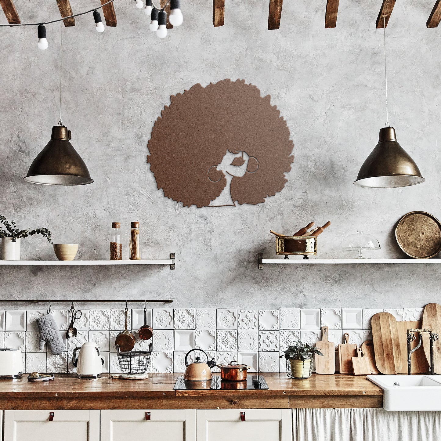 Her 'Fro Metal Wall Art