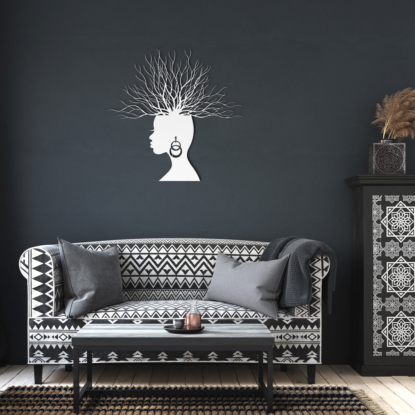 Her Roots African American Woman Metal Wall Art Decor