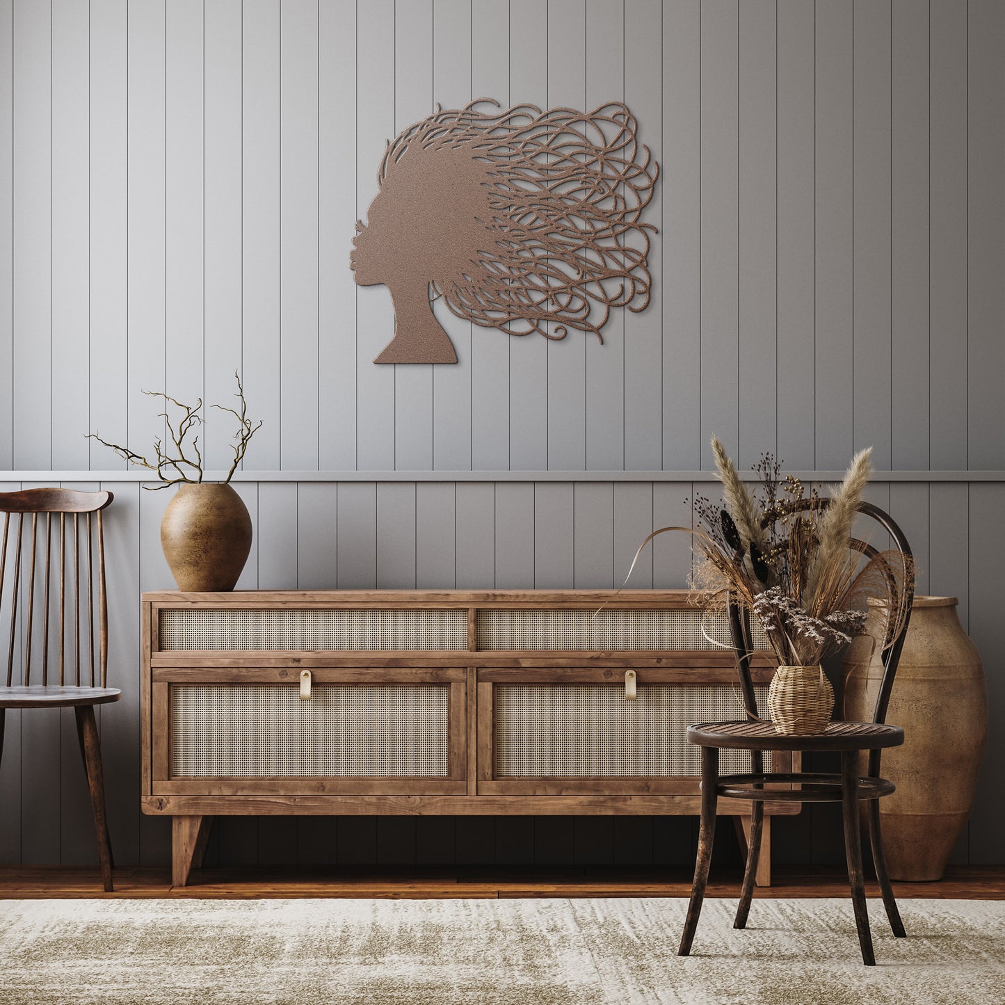 LocTress African American Woman Metal Wall Art Decor