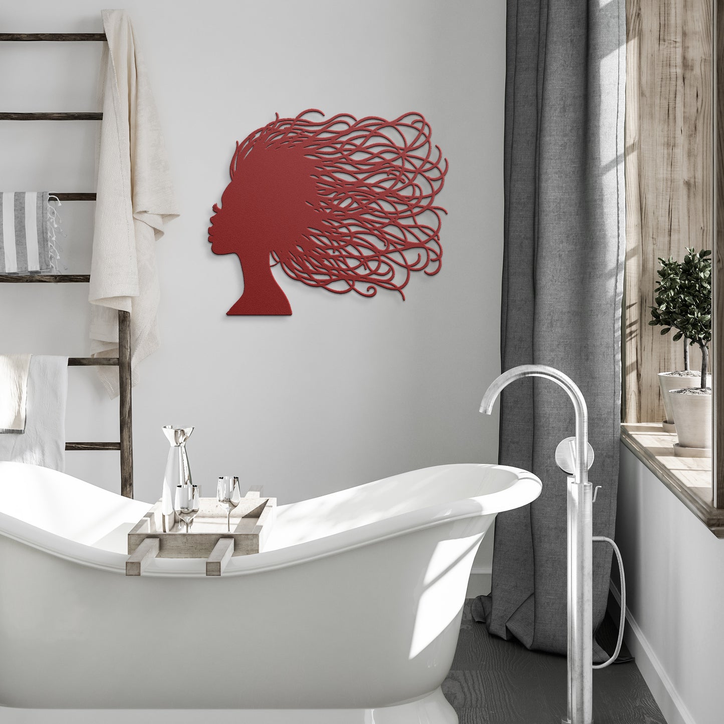 LocTress African American Woman Metal Wall Art Decor