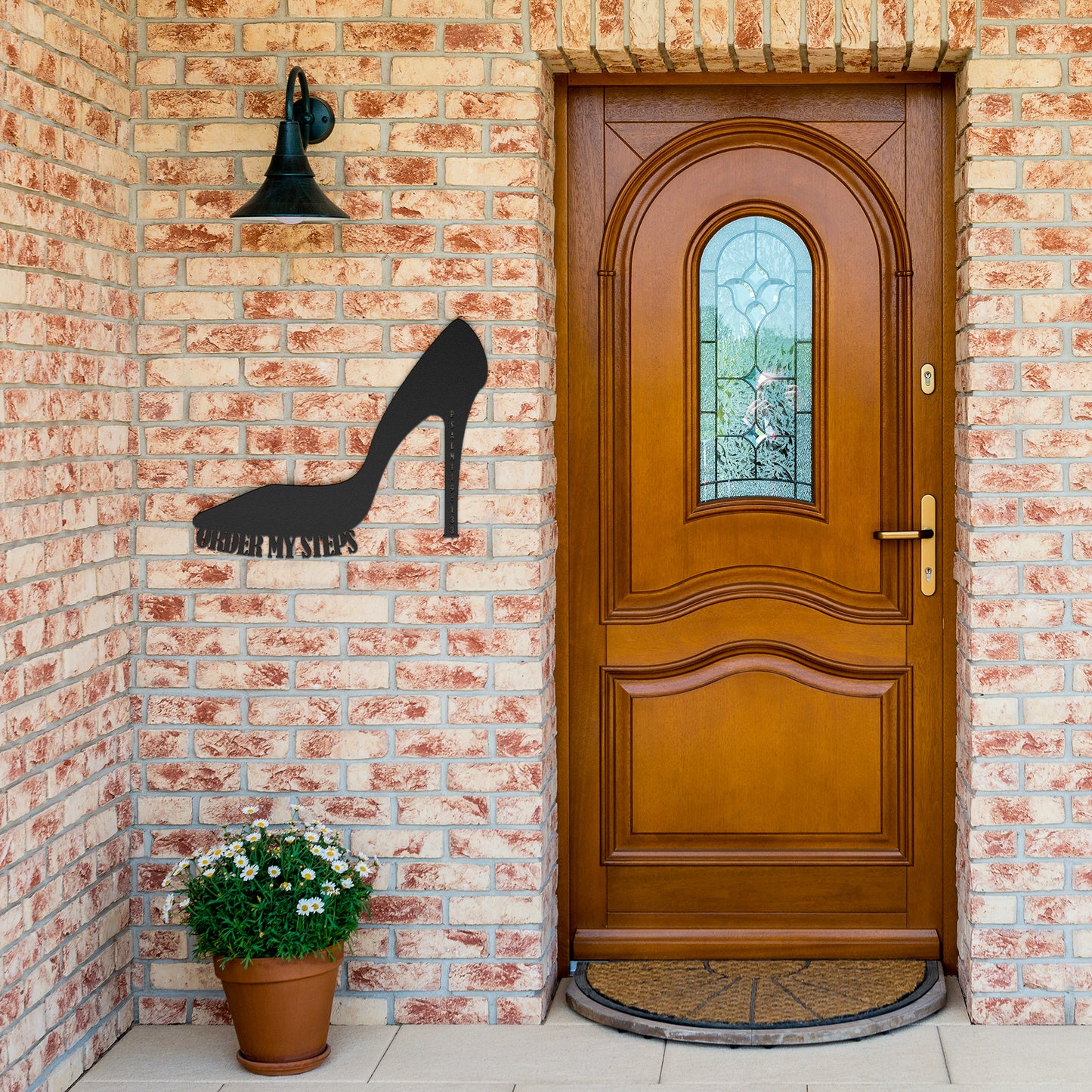 Order My Steps High-Heel Stiletto Psalm Scripture Metal Wall Art