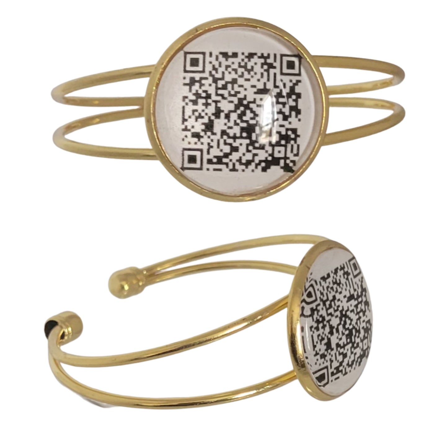 Custom QR Code Open Bangle Bracelet (Patent Pending)