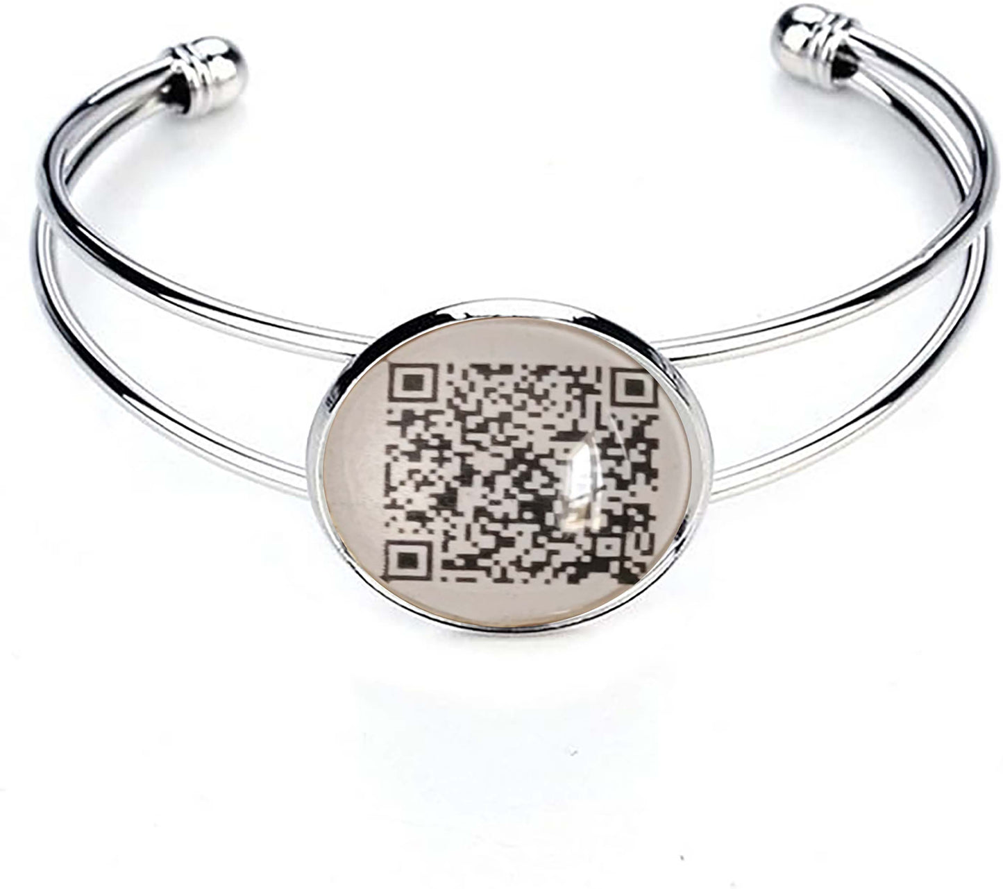 Custom QR Code Open Bangle Bracelet (Patent Pending)