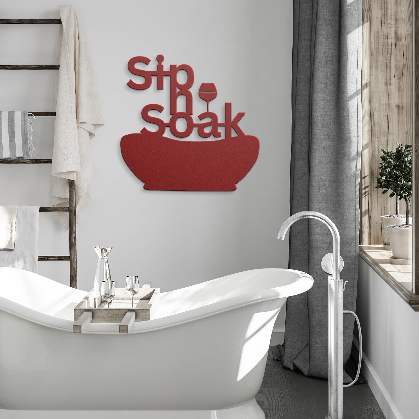 Sip 'n Soak Metal Wall Art Decor