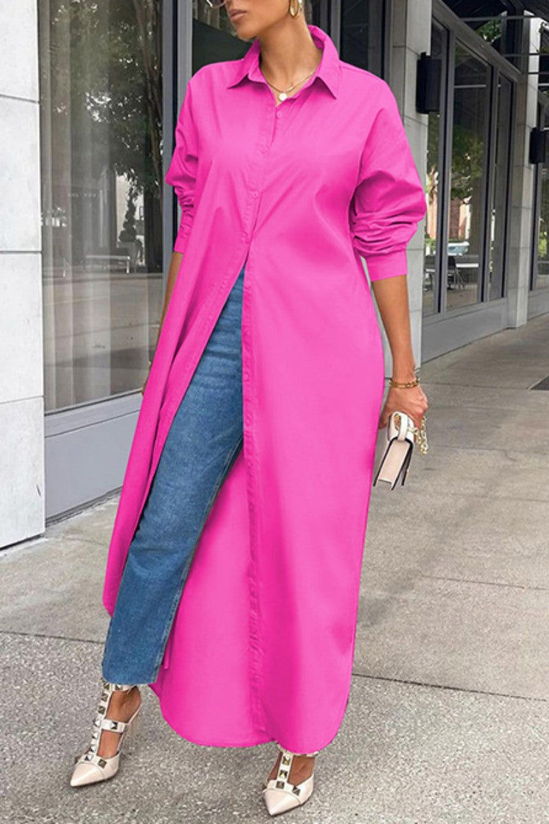 Sexy Chic Maxi Shirt Dress