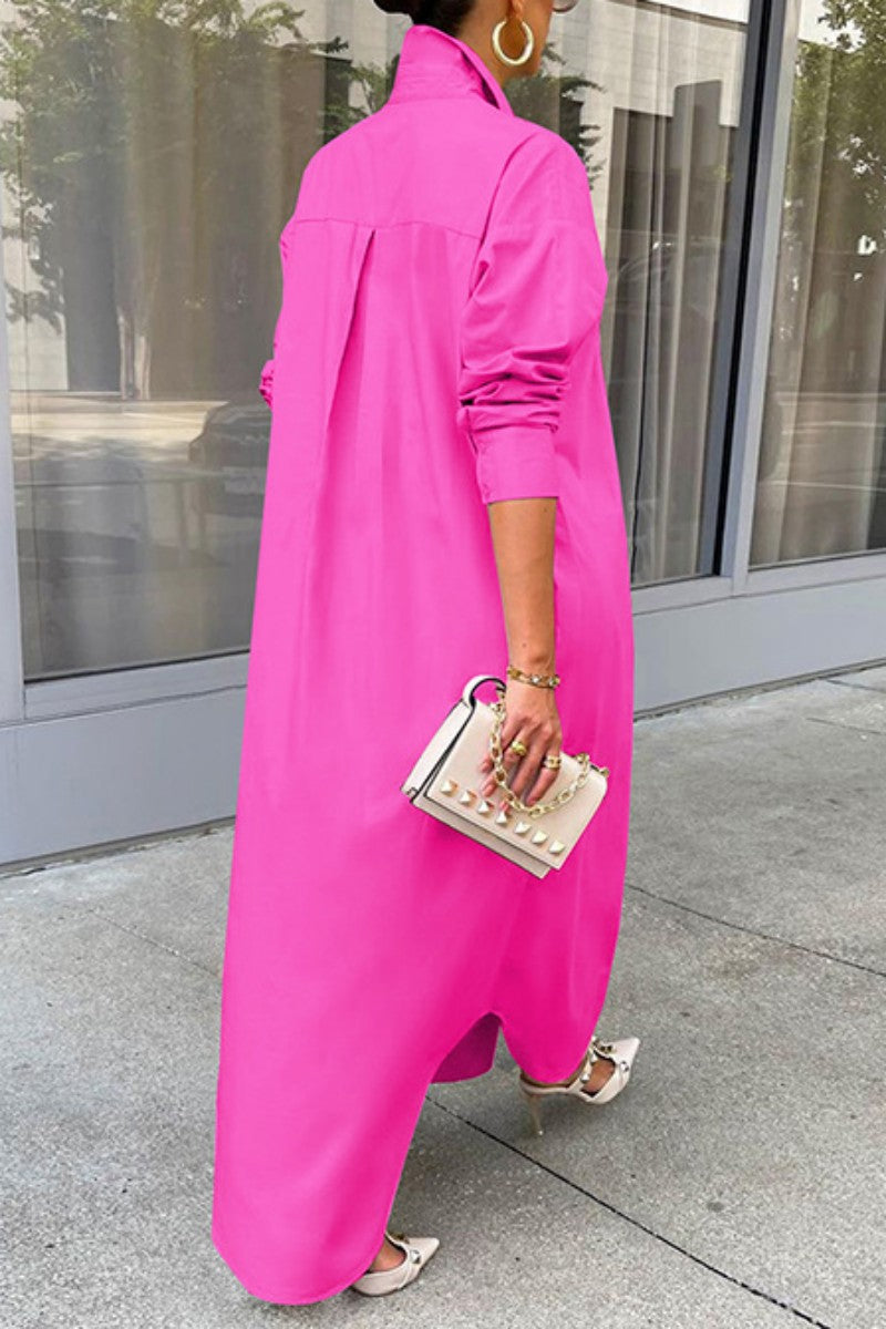 Sexy Chic Maxi Shirt Dress