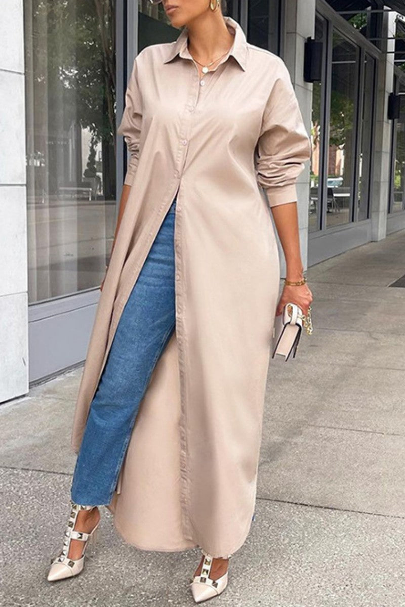 Sexy Chic Maxi Shirt Dress