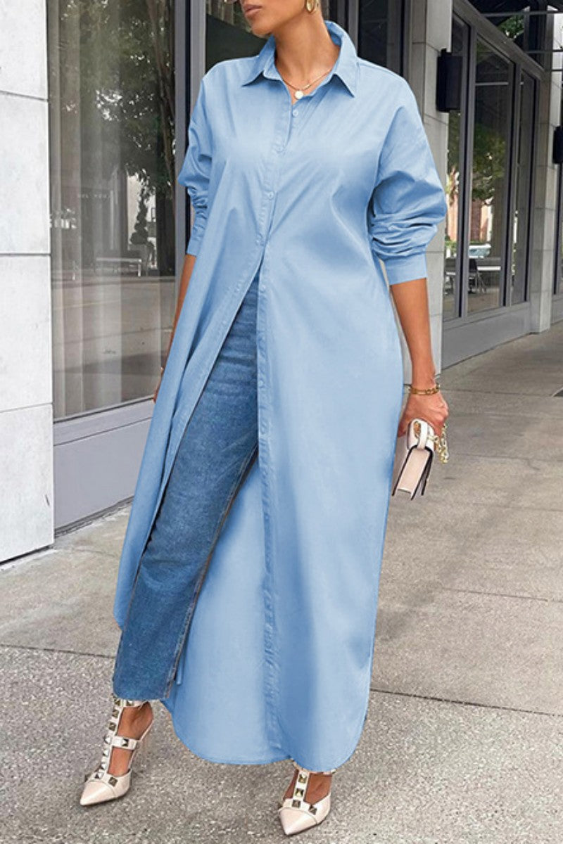 Sexy Chic Maxi Shirt Dress