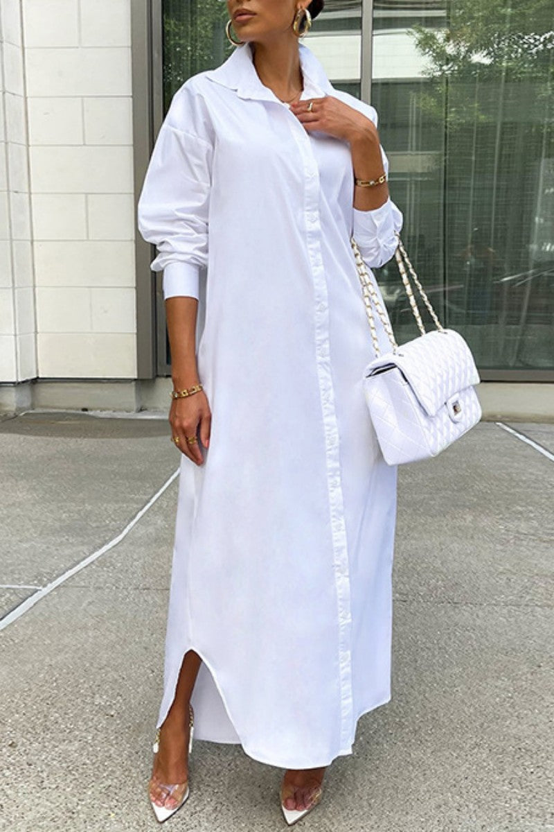 Sexy Chic Maxi Shirt Dress