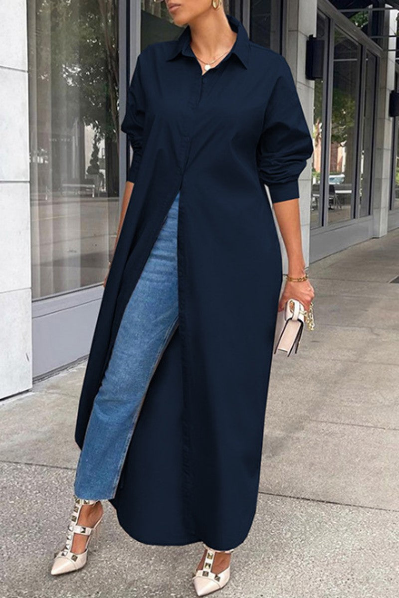 Sexy Chic Maxi Shirt Dress