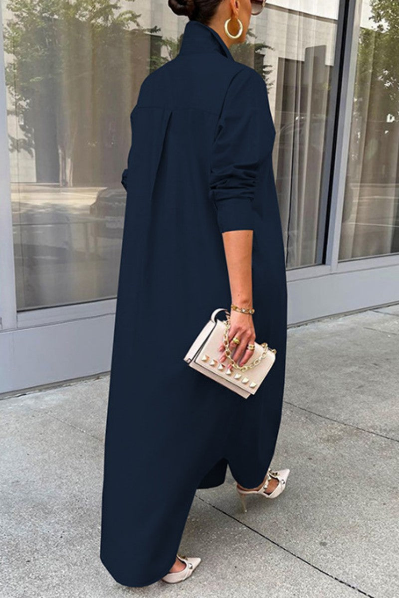Sexy Chic Maxi Shirt Dress