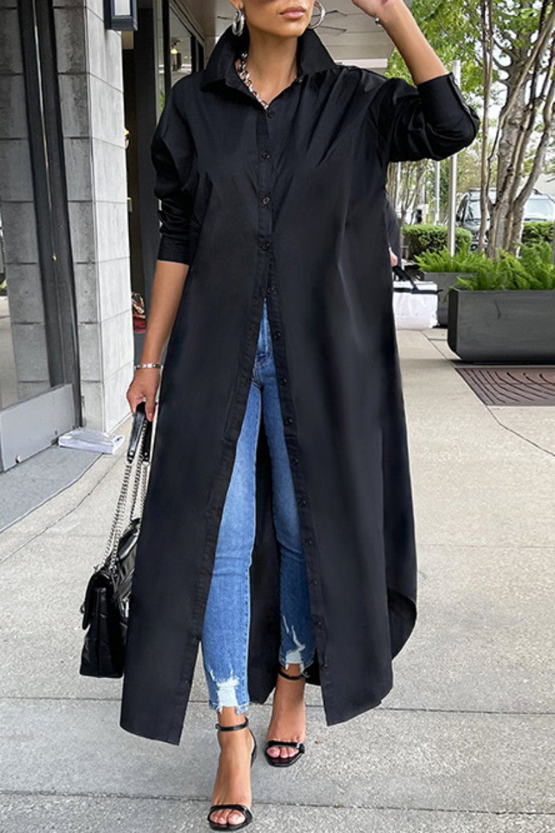 Sexy Chic Maxi Shirt Dress