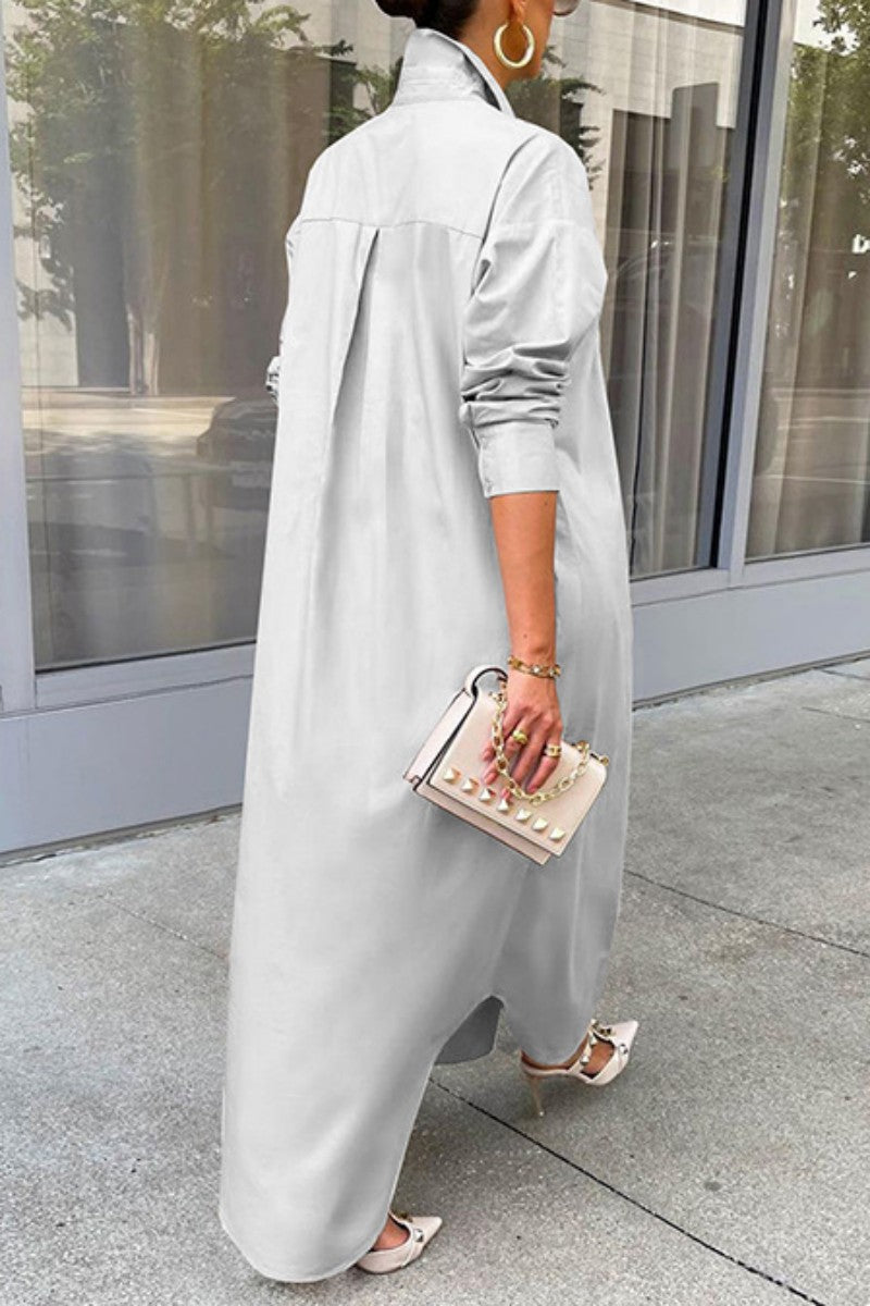 Sexy Chic Maxi Shirt Dress