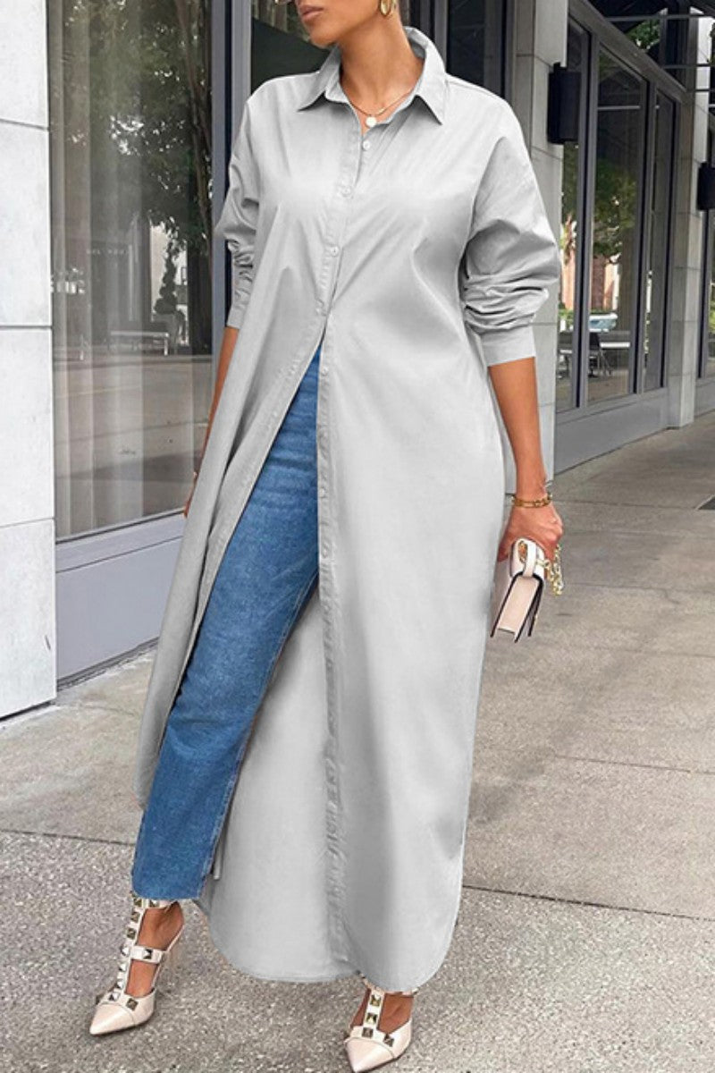 Sexy Chic Maxi Shirt Dress