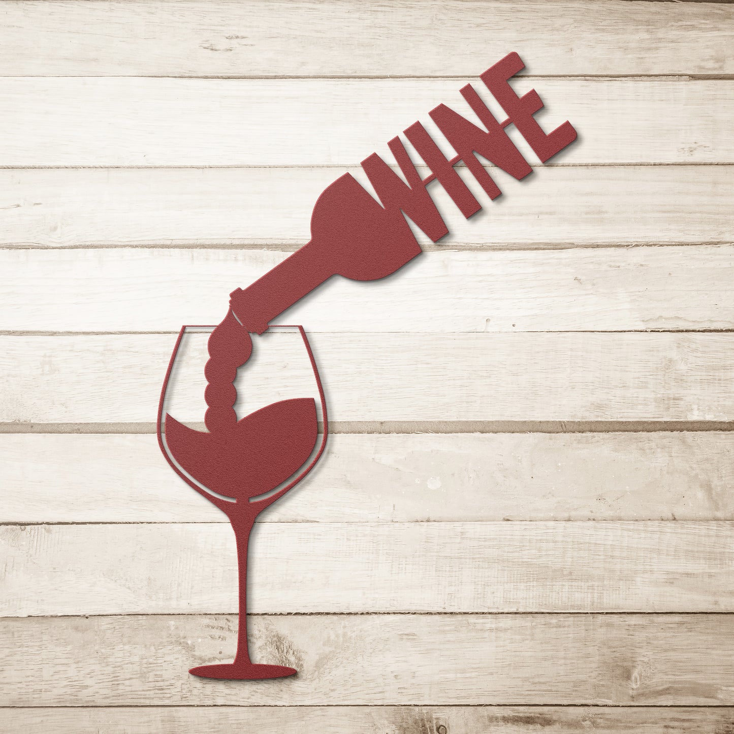 Wine Bottle and Glass Bar Coller Metal Wall Art Sign