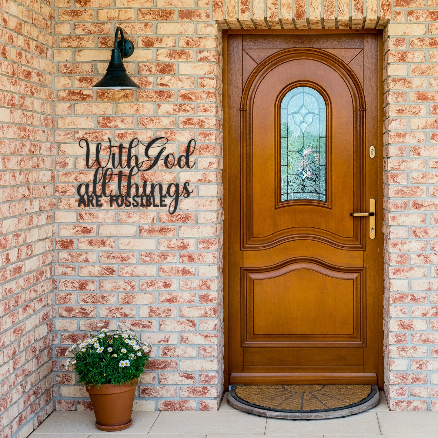 With God All Things Metal Wall Art