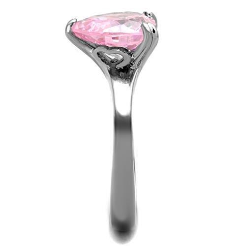 Pink Heart Stainless Steel Ring