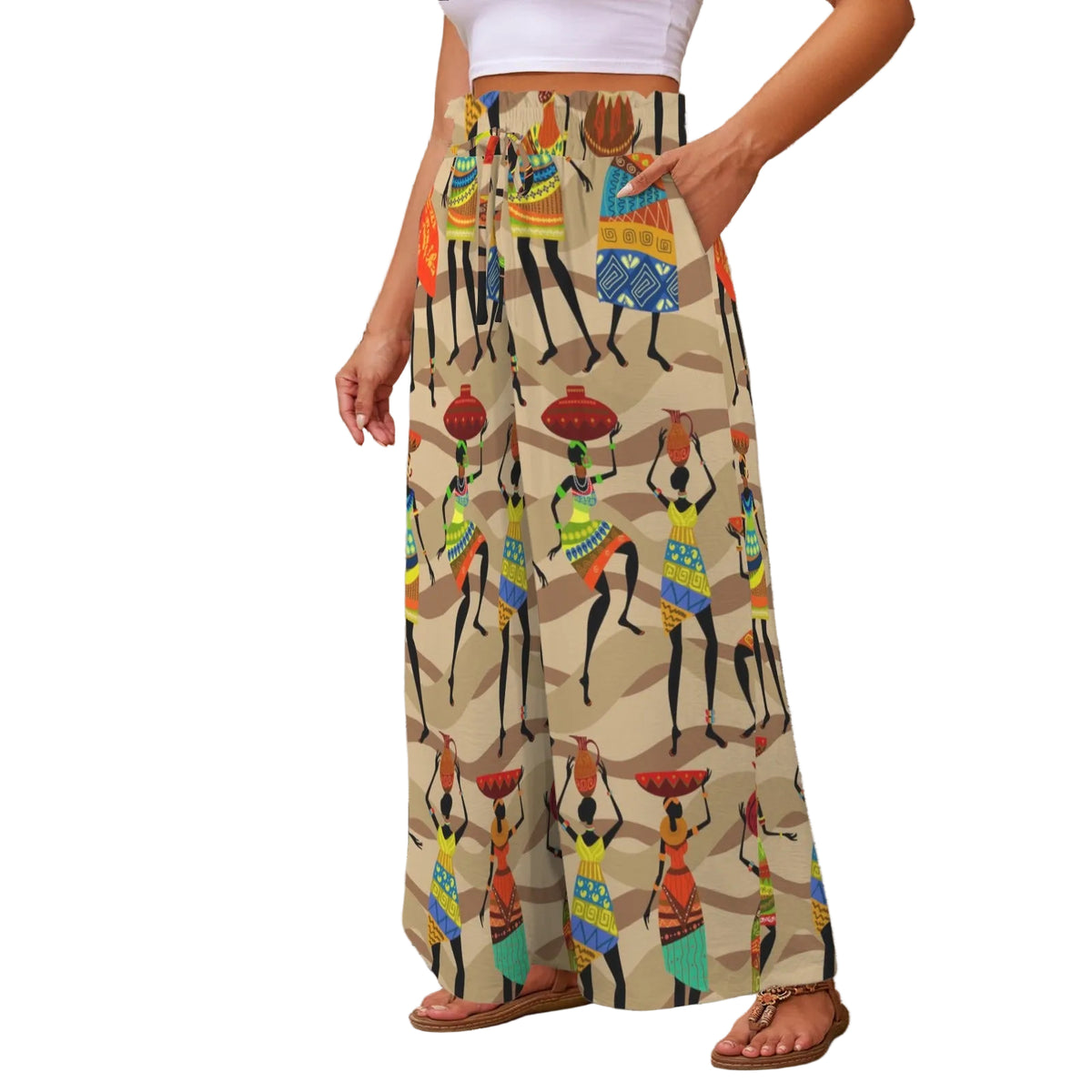 African Hustle Culture Wide Leg Pants