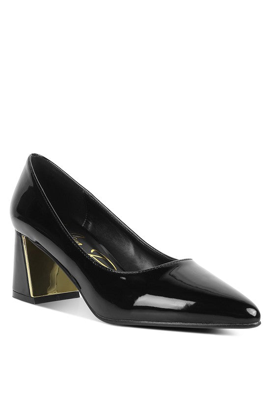 Zaila Metallic Accent Block Heel Pumps