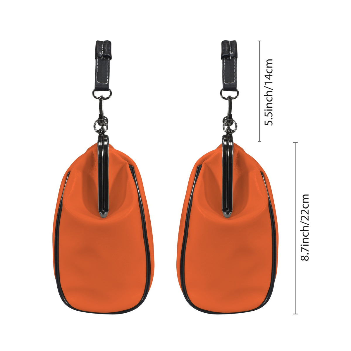 Solid Orange Kisslock Handbag