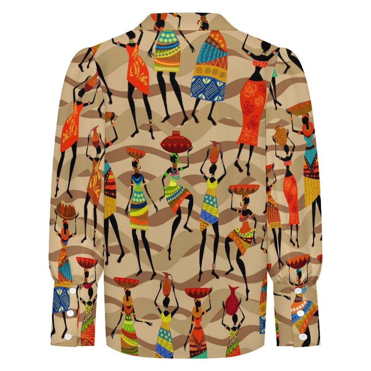 African Hustle Culture Lantern Sleeve Blouse