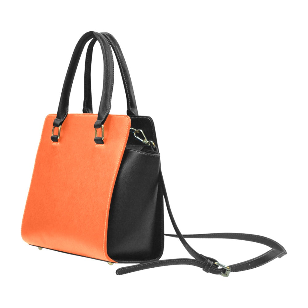 African Hustle Culture Solid Orange Studded Handbag