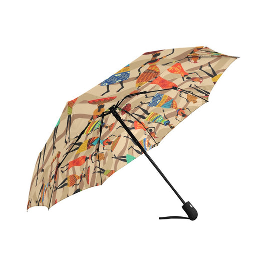 African Hustle Culture Auto-Foldable Umbrella