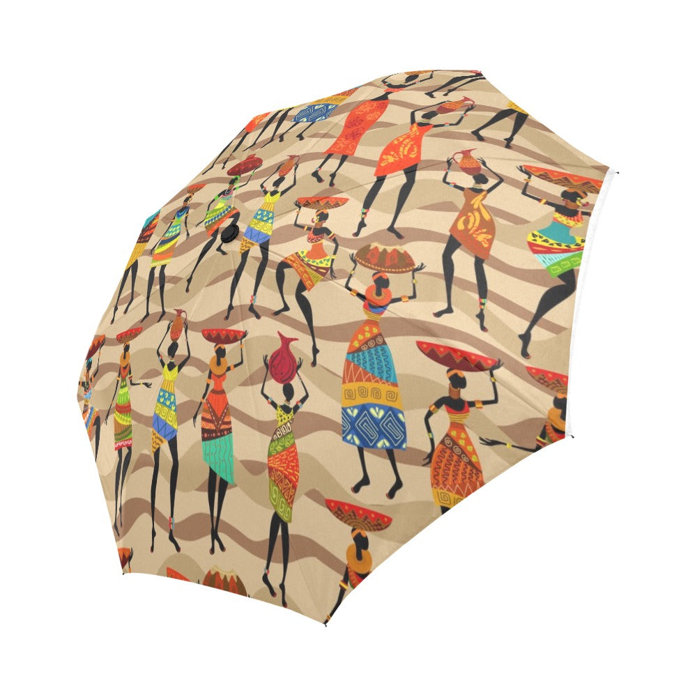African Hustle Culture Auto-Foldable Umbrella