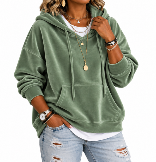 Velvet Pullover Hoodie