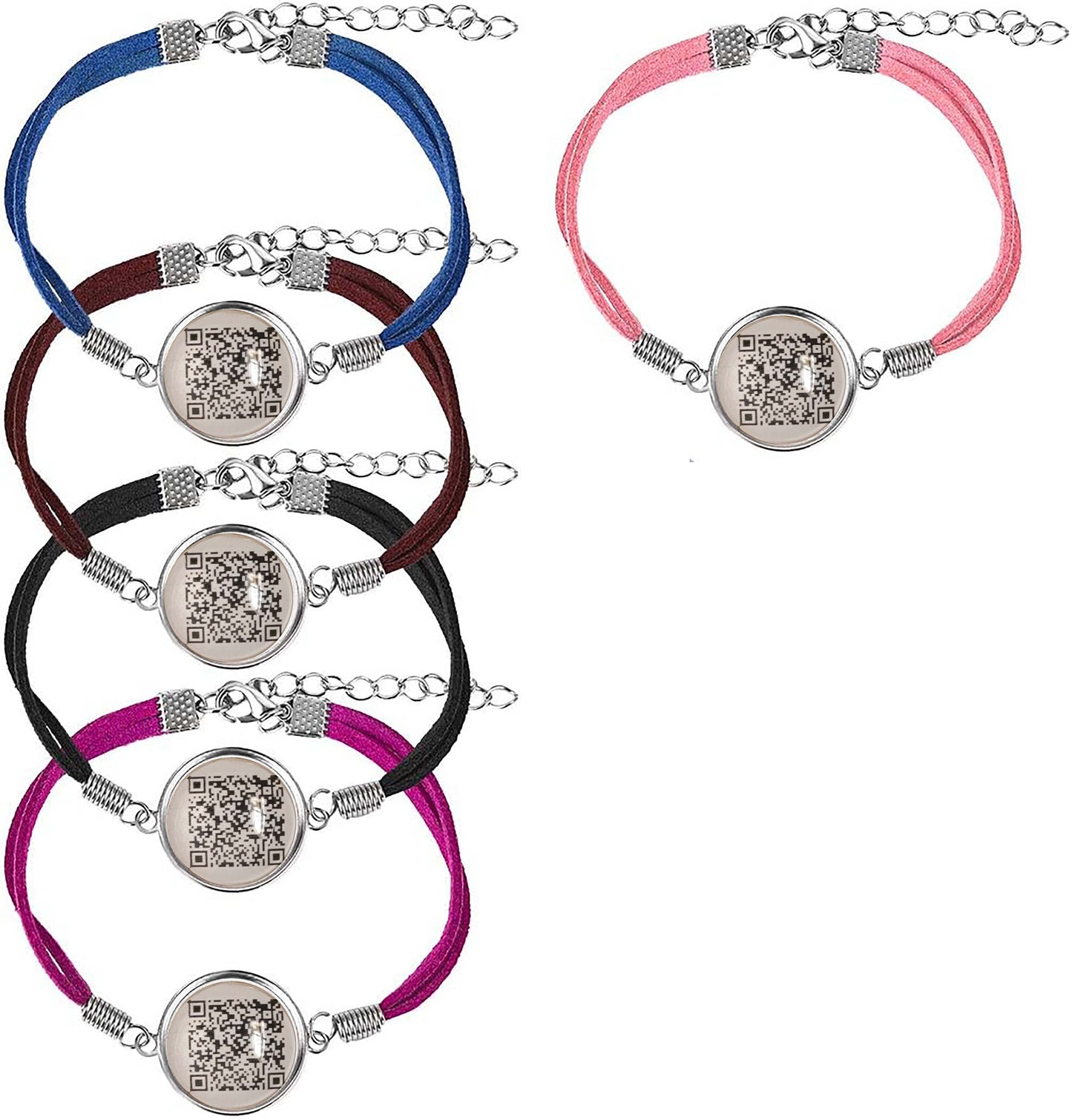 Custom QR Code Color Fabric Bangle Bracelet (Patent Pending)
