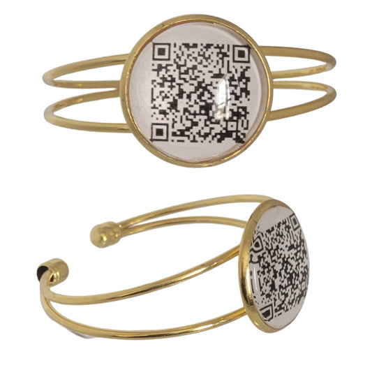 Custom QR Code Open Bangle Bracelet (Patent Pending)