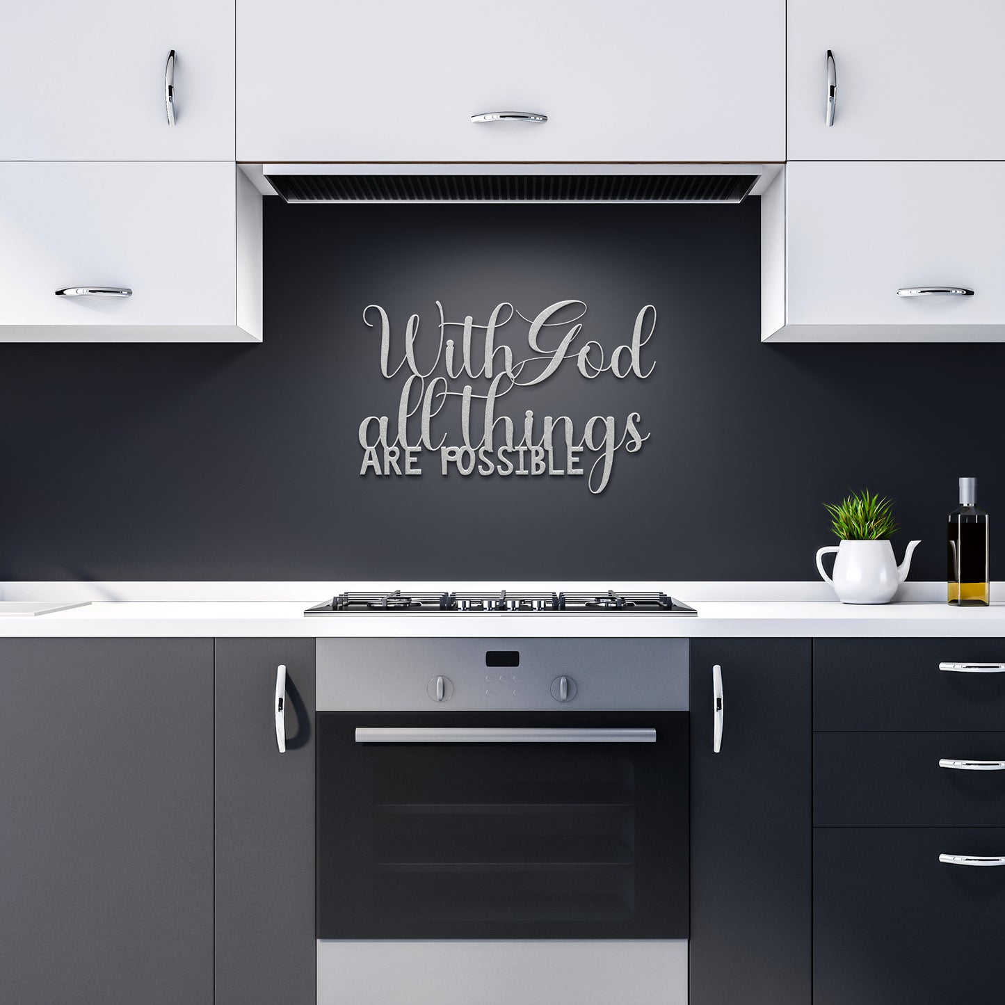 With God All Things Metal Wall Art