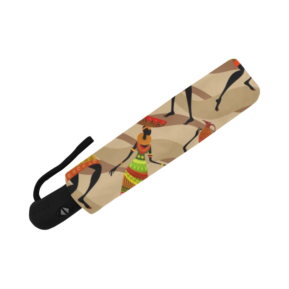 African Hustle Culture Auto-Foldable Umbrella