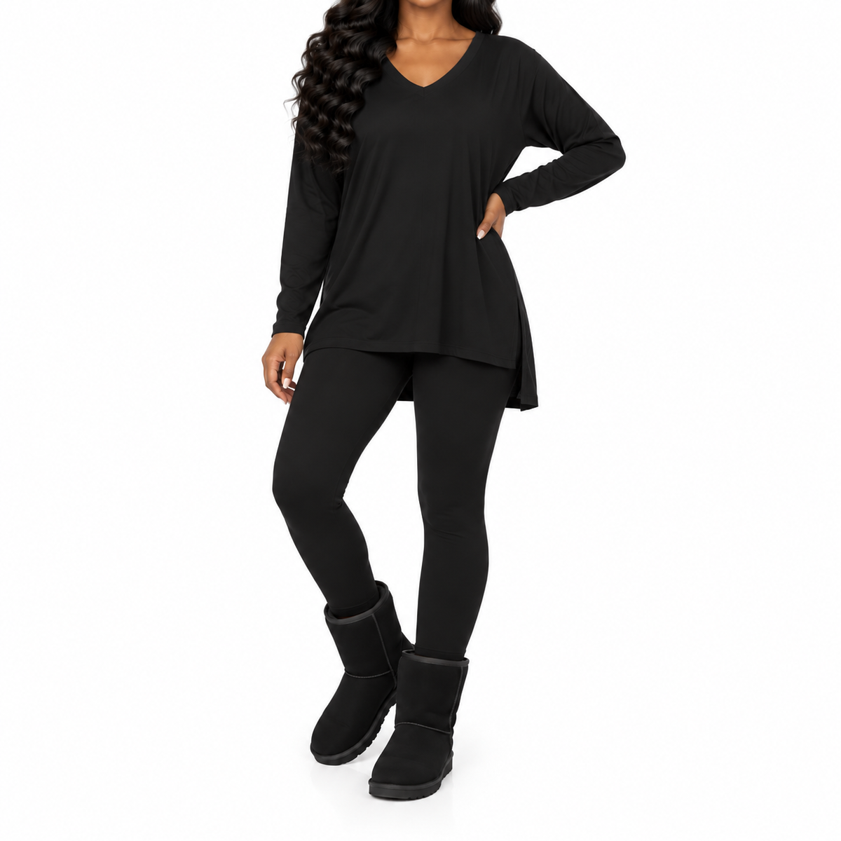 Being Me. Brushed Microfiber Hi-Low Legging Set