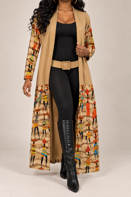 African Hustle Culture Maxi Cardigan