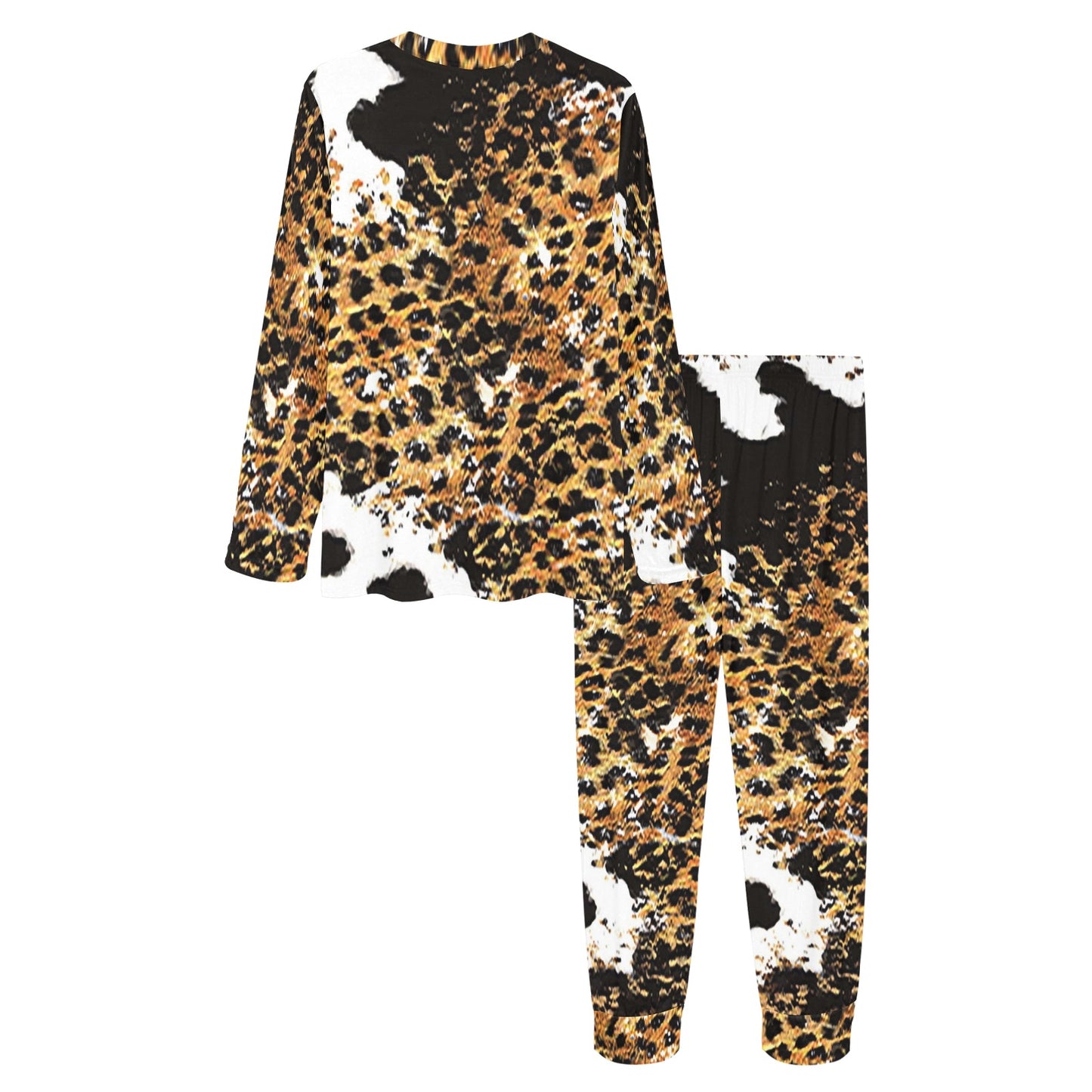 Booked Diva Cow Leopard Print 2pc Loungewear