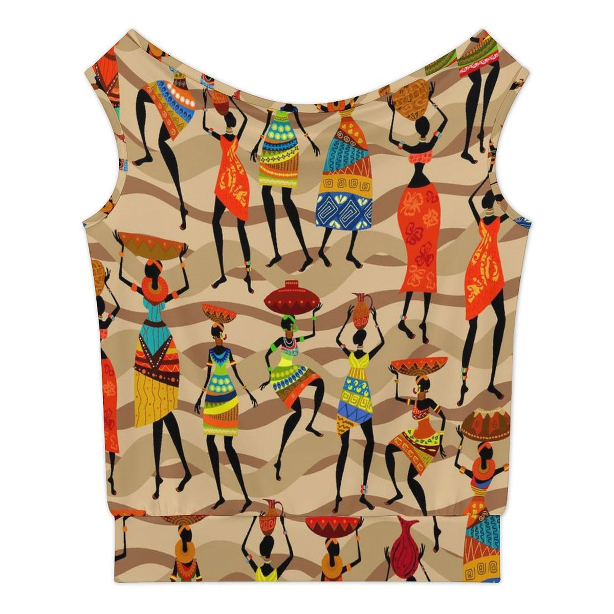 African Hustle Culture Off-the-Shoulder Top