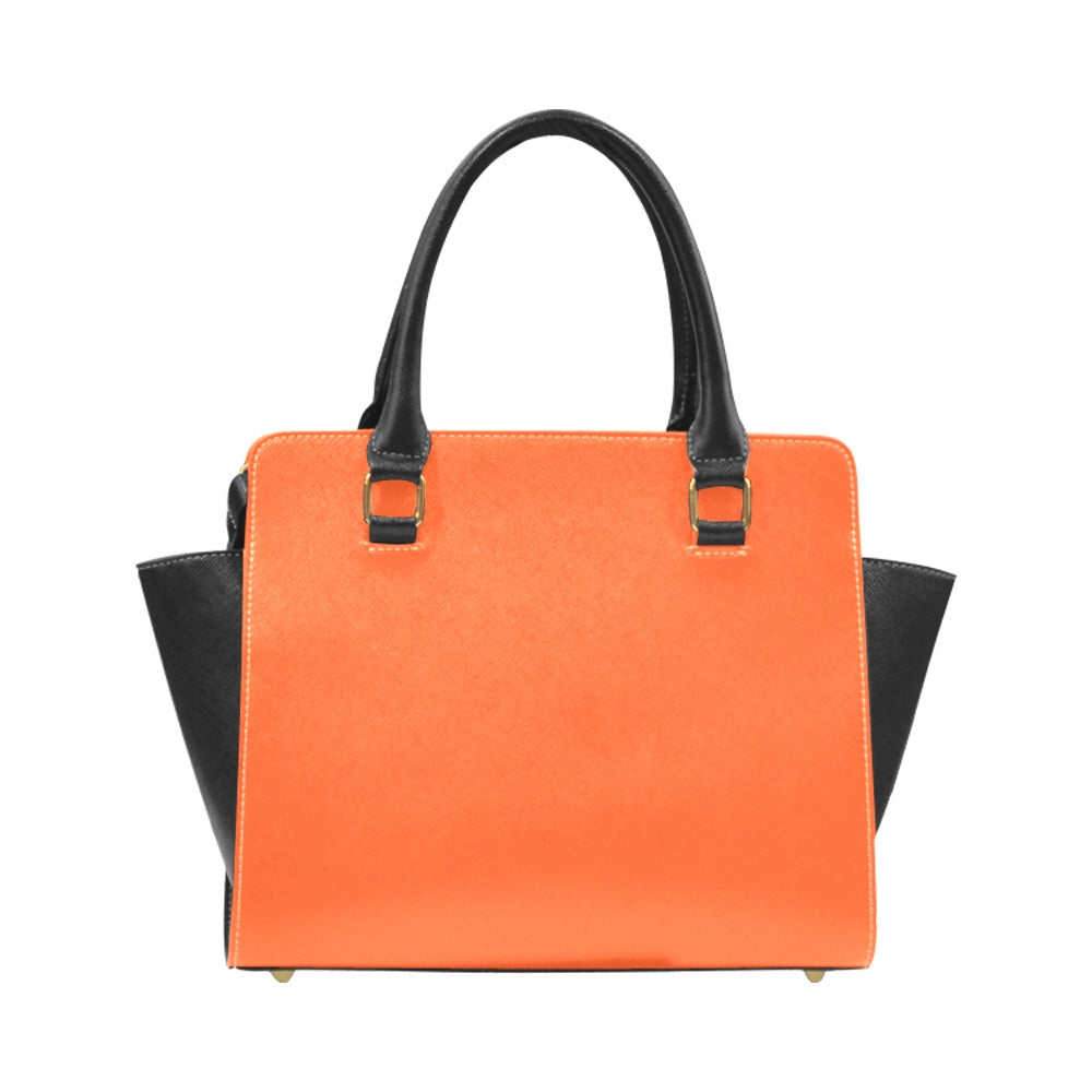 African Hustle Culture Solid Orange Studded Handbag